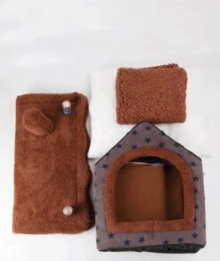 Château Animaux® Hondenhuis - Kattenhuis - 50 X 40x 46 Cm - Dierenhuis - Kattenhok - Hondentent - Hondenhuisjes Voor Binnen - Bruin -Hondenbenodigdheden 1013x1200 2