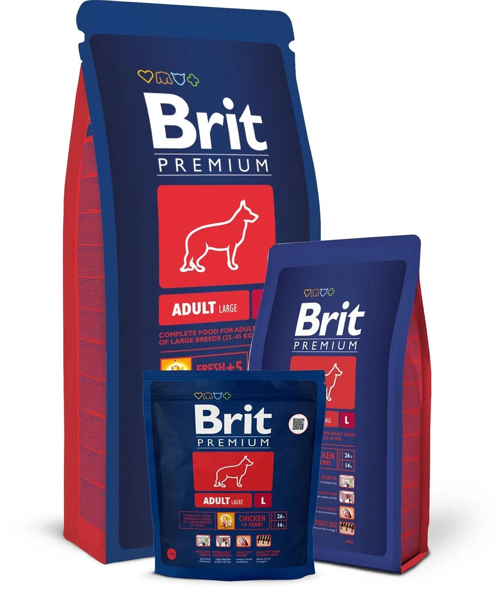 Brit Premium Adult Large 15kg Hondenvoer Met 41% Kip 3 Brit Premium Adult Large 15kg Hondenvoer Met 41% Kip