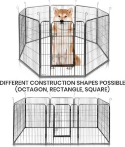 MaxxPet Puppyren - Hondenbench - Hondenren- Puppyren Met 8 Kennelpanelen - Staal -80 X 100 Cm Ø 210 Cm -Hondenbenodigdheden 1020x1200 2