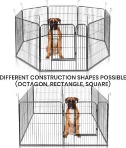 MaxxPet Puppyren - Hondenbench - Hondenren- Puppyren Met 8 Kennelpanelen - Staal -80 X 80 Cm Ø 210 Cm -Hondenbenodigdheden 1023x1200 1