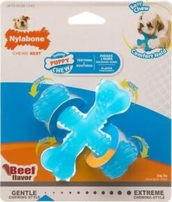 Nylabone Flexi Voor Honden Puppy Teething X Bone Beef Tot 11 Kg -Hondenbenodigdheden 1025x1200 2