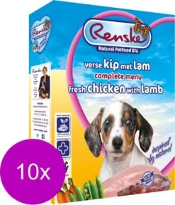 10x Renske Vers Gestoomd Complete Menu Kip - Lam 395 Gr -Hondenbenodigdheden 1028x1200
