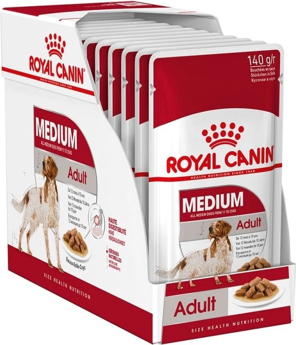 Royal Canin Shn Medium Adult Pouch - Hondenvoer - 10 X 140 G 10 Royal Canin Shn Medium Adult Pouch - Hondenvoer - 10 X 140 G - Afbeelding 9