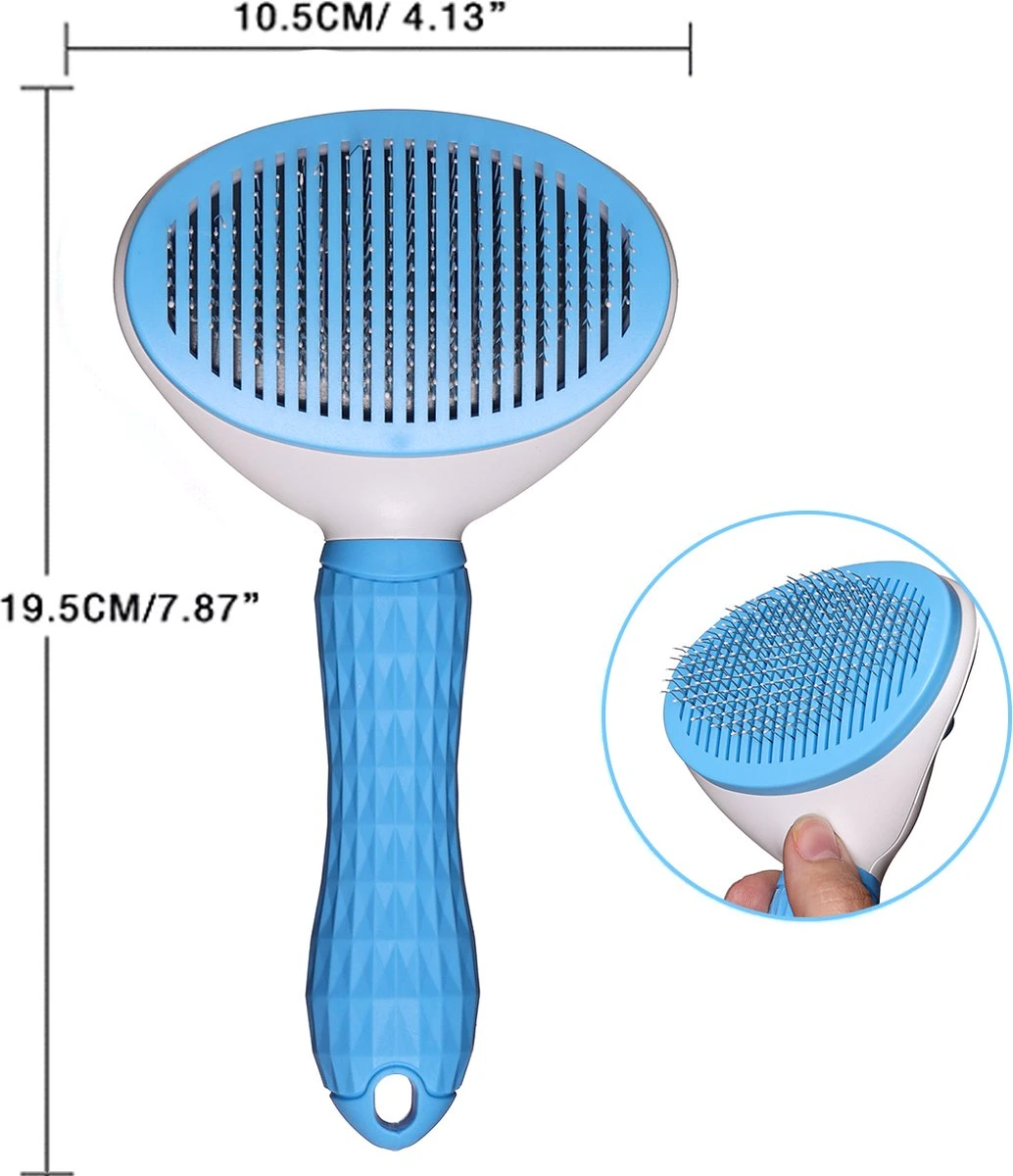 Lorell Pet Company Kattenborstel/Hondenborstel - Borstel Voor Langharig/kortharig -Hondenhaar En Kattenhaar Verwijderaar - Blauw 4 Lorell Pet Company Kattenborstel/Hondenborstel - Borstel Voor Langharig/kortharig -Hondenhaar En Kattenhaar Verwijderaar - Blauw - Afbeelding 2