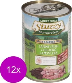 Stuzzy Blik Adult - Lam - Hondenvoer - 12 X 400 G -Hondenbenodigdheden 1037x1200