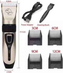 Merkloos Professionele Dierentondeuse - Scheerapparaat Voor Honden En Katten - Trimmer - 4 Opzetstukken - Oplaadbaar - Draadloos - Stil - Verschillende Haar En Vachtlengtes - Haartrimmer - Hondentrimmer - Honden Trimmer - Honden Knippen - Haren Knippen -Hondenbenodigdheden 1044x1200