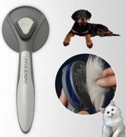 Merkloos Dierenborstel - Haarborstel Huisdieren - Borstel Voor Vacht Huisdier - Borstel Kat - Borstel Hond - Makkelijk Haar Verwijderen Met één Klik - Inclusief Speeltje - Kam Huisdier - Vachtverzorging - Massage -Hondenbenodigdheden 1104x1200