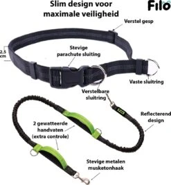 Filo Elastische Hondenriem Groot - Hardlopen En Wandelen - Hardloopriem Hond Handsfree Met Heuptasje - Looplijn Met Heupriem - Canicross Gordel Honden - Riemen - Heupgordel - Leiband -Hondenbenodigdheden 1110x1200 1