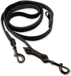 Multifunctionele Hondenriem - 220cm - Volledig Zwart - Leren Hondenriem - 100% Volnerfleer - Hondenriem Leer -Hondenbenodigdheden 1121x1200 1