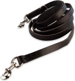 Multifunctionele Hondenriem - 220cm - Zwart - Leren Hondenriem - 100% Volnerfleer - Hondenriem Leer - Leiband Hond -Hondenbenodigdheden 1122x1200