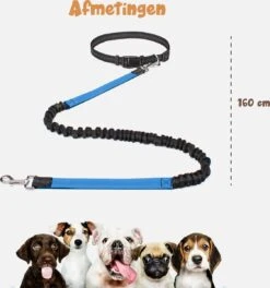 Hardloopriem Hond – Honden Riem Handsfree – Hardlopen Met Hond – 160-260 Cm Blauw - Hardloopband Hond – Halsband Hond – Hondenlijn – Leiband Hond -Hondenbenodigdheden 1124x1200