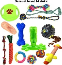 Filo Honden Speelgoed Set 14 Stuks - Hondenspeeltjes Knuffel - Hondenbal - Flostouw - Bot - Frisbee - Hondentouw - Hondenspeelgoed Intelligentie - Kauwspeelgoed Hond En Puppy - Bijtspeelgoed Hondenknuffel - Hondenspeeltje Met Piep -Hondenbenodigdheden 1142x1200 3