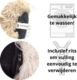 Springos Hondenmand | Superzacht En Luxe | Wasbaar | Donut | Fluffy | Hondenkussen | 60 Cm | Beige -Hondenbenodigdheden 1152x1200 3