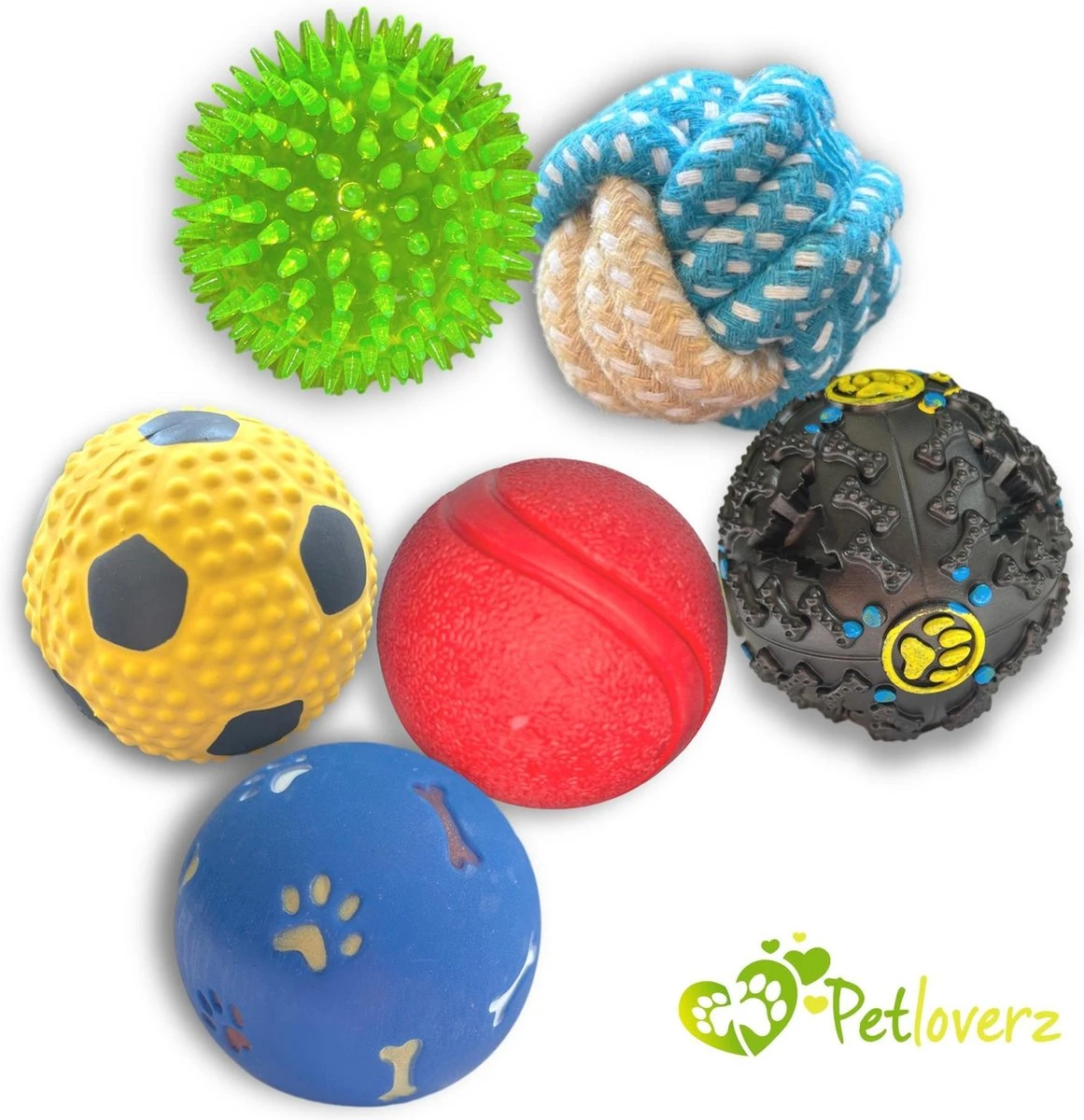 Petloverz Ballen Set - Honden Speelgoed - Intelligentie - Ballen - 6 Stuks 3 Petloverz Ballen Set - Honden Speelgoed - Intelligentie - Ballen - 6 Stuks
