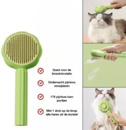 QT Petshop - Haarverwijderaar Voor Huisdieren - Groene Kattenborstel - Furminator Hondenborstel - Anti-Klit - Diervriendelijk - Dierenverzorging -Hondenbenodigdheden 1161x1200