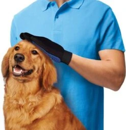 Vacht Verzorgingsborstel Voor Huisdieren - Blauw - LimitedDeals - Voor Honden Katten Konijnen Paarden - Tevens Massage Handschoen Voor Dieren! - Goed Voor De Verzorging Van De Vacht -Hondenbenodigdheden 1162x1200