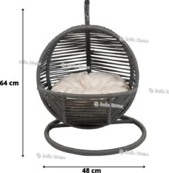 Merkloos Mini Hangstoel Swing Simba Kat / Hond Grijs | Creme Kussen -Hondenbenodigdheden 1176x1200 12