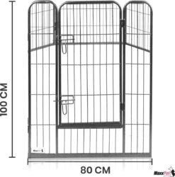 MaxxPet Puppyren - Hondenbench - Hondenren- Puppyren Met 8 Kennelpanelen - Staal -80 X 100 Cm Ø 210 Cm -Hondenbenodigdheden 1186x1200 6