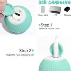 Merkloos Pecute® Elektrische Speelbal - Slimme Interactieve Zelfrollende Bal - Kat En Hond Speelgoed - Kattenspeelgoed - Blauw -Hondenbenodigdheden 1194x1200 14