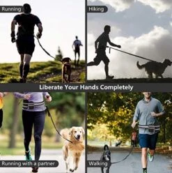 Looplijn Met Heupriem Hands Free - Hondenriem - Reflecterende Hardloopband -Elastische Leiband - Heuptas En Flessenhouder - Zwart - 150 Cm Tot 210 Cm -Hondenbenodigdheden 1194x1200 2