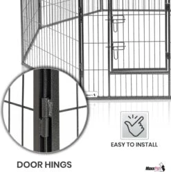 MaxxPet Puppyren - Hondenbench - Hondenren- Puppyren Met 8 Kennelpanelen - Staal -80 X 80 Cm Ø 210 Cm -Hondenbenodigdheden 1194x1200 9