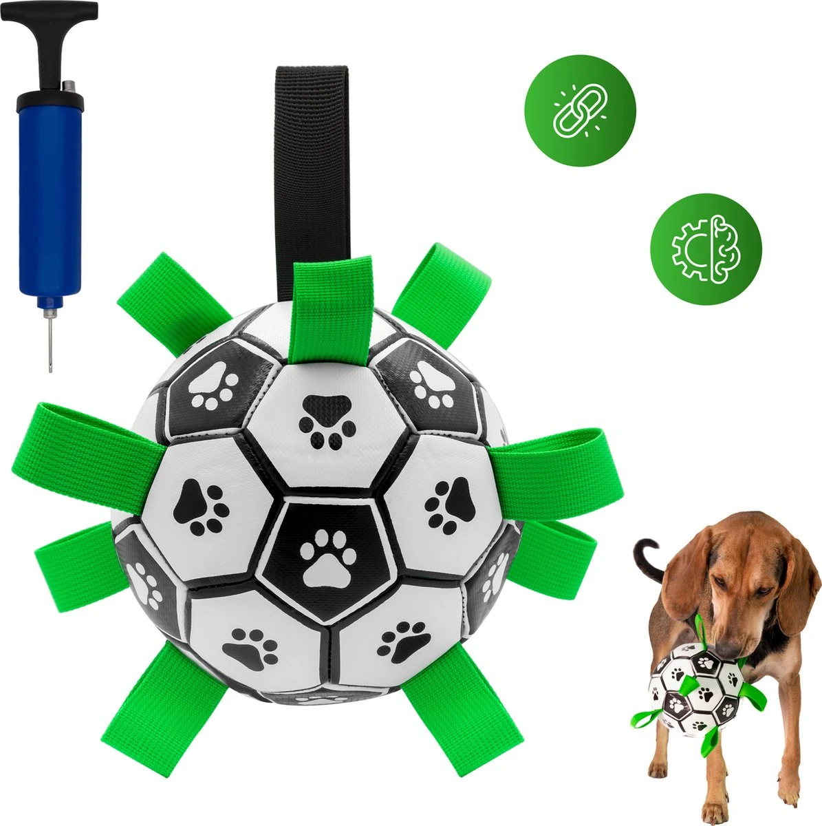 Honden Speelgoed Bal Voetbal Extra Sterk Met Handvaten Ball Hondenbal - 15 Cm - Dutchwide 3 Honden Speelgoed Bal Voetbal Extra Sterk Met Handvaten Ball Hondenbal - 15 Cm - Dutchwide