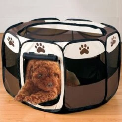 Opvouwbare Puppyren Bruin 90x90x60cm - Puppytent - Dogs&Co -Hondenbenodigdheden 1196x1200 10