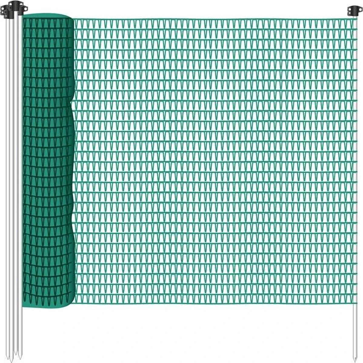 Verplaatsbare Net Afrastering Groen 80cm Hoog - 20m 5 Verplaatsbare Net Afrastering Groen 80cm Hoog - 20m - Afbeelding 3