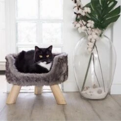 District 70 NORDIC - Luxe Kattenmand Op Pootjes - 40x30x25cm In Silver - Silver -Hondenbenodigdheden 1199x1200 18