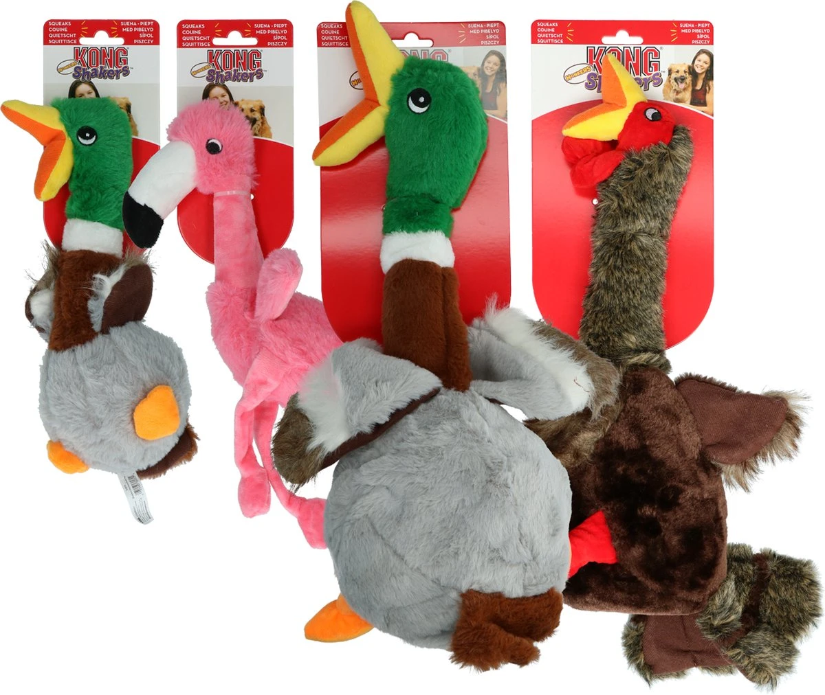 Kong Shakers Honkers Duck - Hondenspeelgoed - Grijs Bruin Groen Large 8 Kong Shakers Honkers Duck - Hondenspeelgoed - Grijs Bruin Groen Large - Afbeelding 6