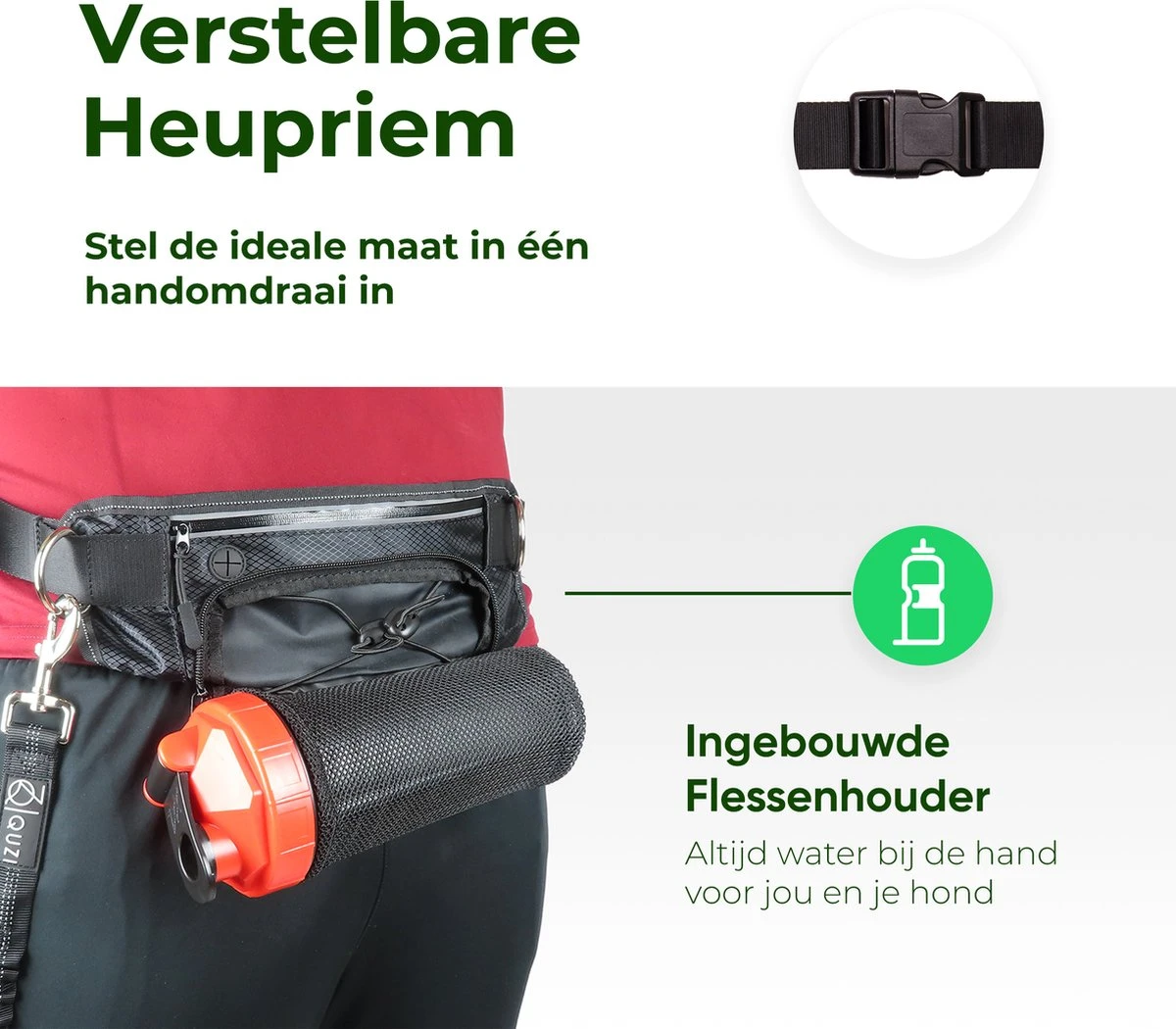 Canicross Looplijn Hond Met Heupriem Voor Hardlopen - Elastische Handsfree Hondenriem - Honden Trainingslijn - 150/200cm - Groen 9 Canicross Looplijn Hond Met Heupriem Voor Hardlopen - Elastische Handsfree Hondenriem - Honden Trainingslijn - 150/200cm - Groen - Afbeelding 7
