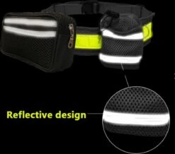 Looplijn Met Heupriem Hands Free - Hondenriem - Reflecterende Hardloopband -Elastische Leiband - Heuptas En Flessenhouder - Zwart - 150 Cm Tot 210 Cm -Hondenbenodigdheden 1200x1061