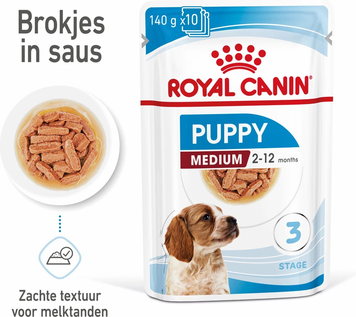 Royal Canin Shn Medium Puppy Pouch - Hondenvoer - 10 X 140 G 20 Royal Canin Shn Medium Puppy Pouch - Hondenvoer - 10 X 140 G - Afbeelding 18