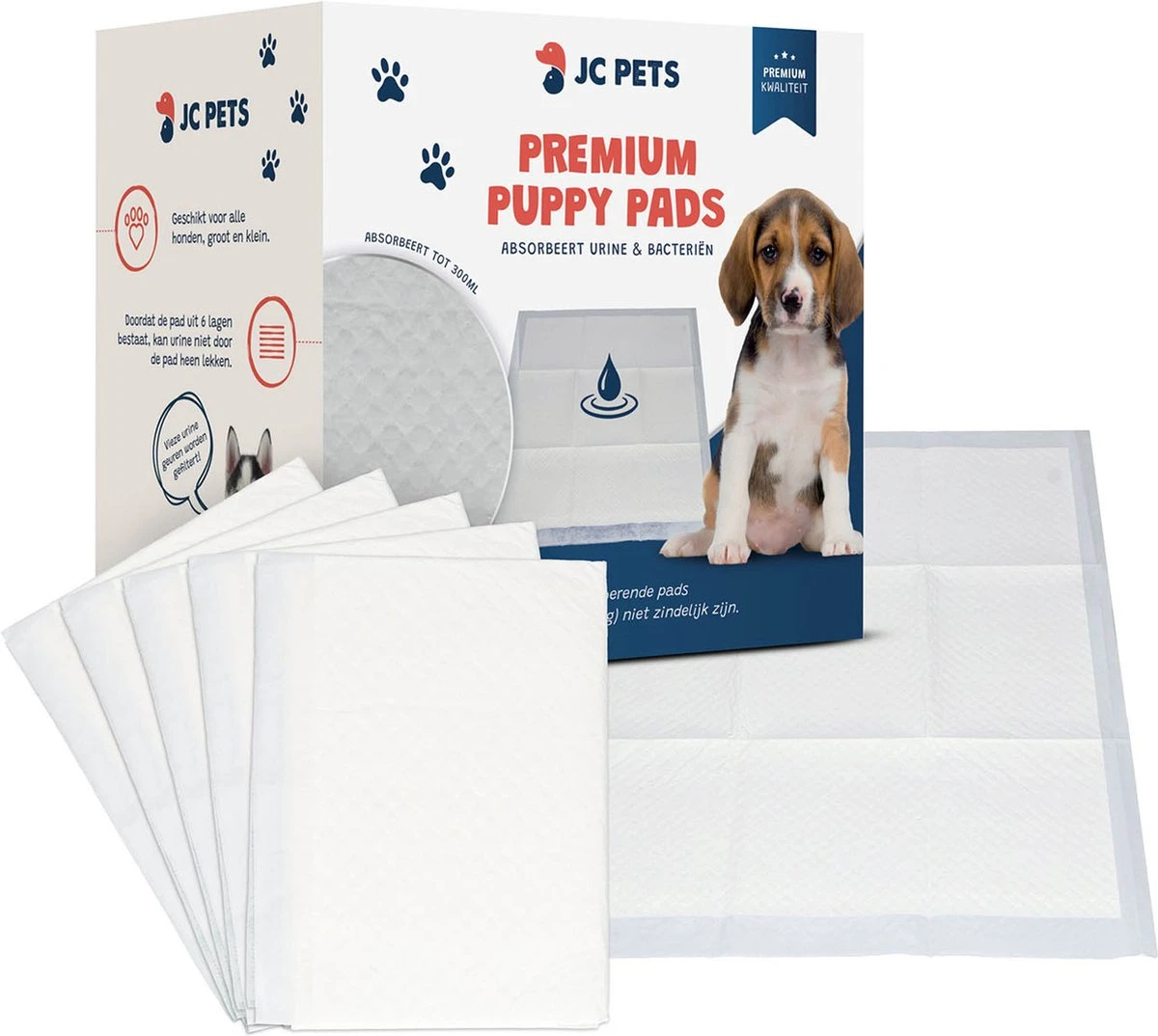JC Pets Premium Puppy Training Pads - Hondentoilet - Zindelijkheidstraining Hond - 50 Stuks - 60 X 45 Cm 3 JC Pets Premium Puppy Training Pads - Hondentoilet - Zindelijkheidstraining Hond - 50 Stuks - 60 X 45 Cm