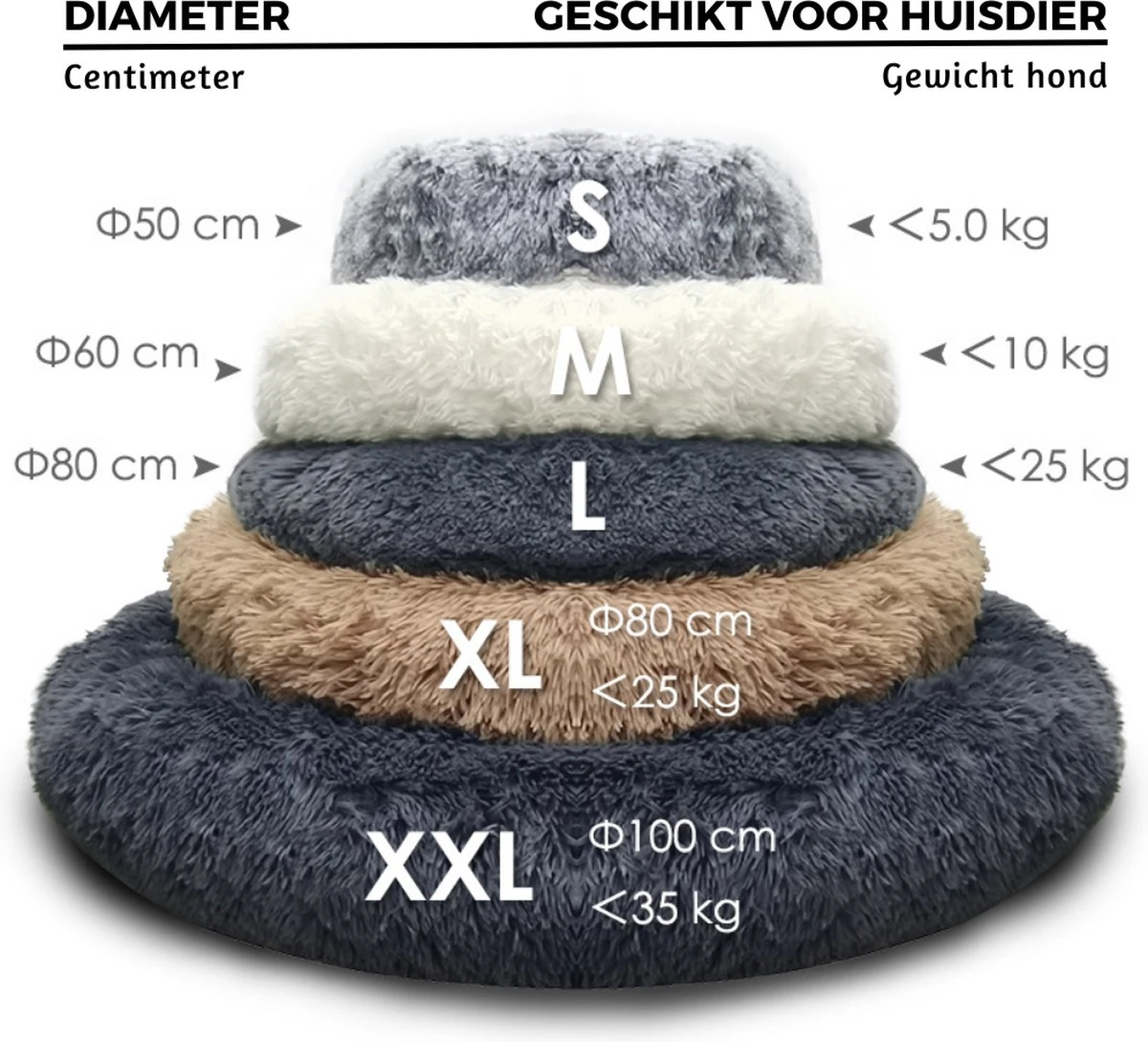 Topmast Fluffy Donut - Dierenmand - Donut Hondenmand - Camel - 40 Cm 5 Topmast Fluffy Donut - Dierenmand - Donut Hondenmand - Camel - 40 Cm - Afbeelding 3