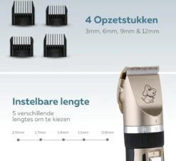 BYER Professionele Dieren Tondeuse Set - Voor Huisdieren Katten & Honden - Draadloos - Oplaadbare Pet Trimmer - Dog Tondeuze Clipper - 5 Standen & Vier Opzetkammen - Low Noise 13 BYER Professionele Dieren Tondeuse Set - Voor Huisdieren Katten & Honden - Draadloos - Oplaadbare Pet Trimmer - Dog Tondeuze Clipper - 5 Standen & Vier Opzetkammen - Low Noise -Hondenbenodigdheden 1200x1096 2