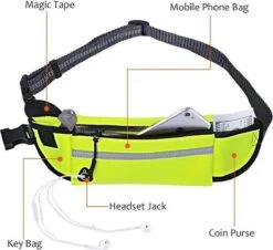 Hondenriem Hardloopriem Elastische Reflecterende Geschikt Voor Hardlopen - Handsfree Riem Met Opbergtasje – Hond Looplijn - Schokabsorberend - Groen -Hondenbenodigdheden 1200x1098