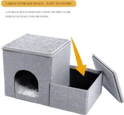 2-in-1 Hondenhuis & Hondentrap - Voor Binnen - Huisdieren Huisje - Hondenmand - Kattenmand - 67.5x40x37.5 Cm - Grijs -Hondenbenodigdheden 1200x1114 17