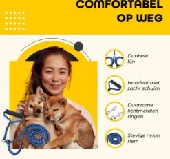 KCMultisupplies Dubbele Hondenriem Voor 2 Honden - Duo Hondenlijn Voor Hond - 120cm - Hondenleiband Riem -Hondenbenodigdheden 1200x1116