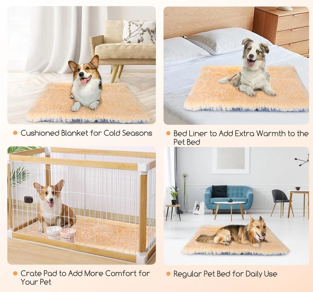 Nobleza Fluffy Benchkussen - Dierenkussen - Hondenkussen - Kattenkussen - Benchmat - Dierenmat - Hondenmat - Kattenmat - Crème - Maat L 5 Nobleza Fluffy Benchkussen - Dierenkussen - Hondenkussen - Kattenkussen - Benchmat - Dierenmat - Hondenmat - Kattenmat - Crème - Maat L - Afbeelding 3