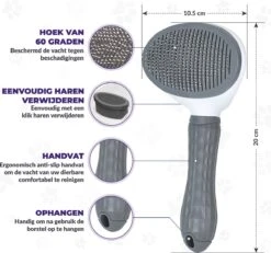 Kattenborstel - Hondenborstel - Pluizenverwijderaar - Haarverwijderaar Voor Huisdieren - Hondenkam - Kattenkam - Huisdierhaar Verwijderaar - Ontpluizer - Kattenhaar & Hondenhaar Verwijderaar - Voor Langharig & Kortharig - Grijs -Hondenbenodigdheden 1200x1123 1