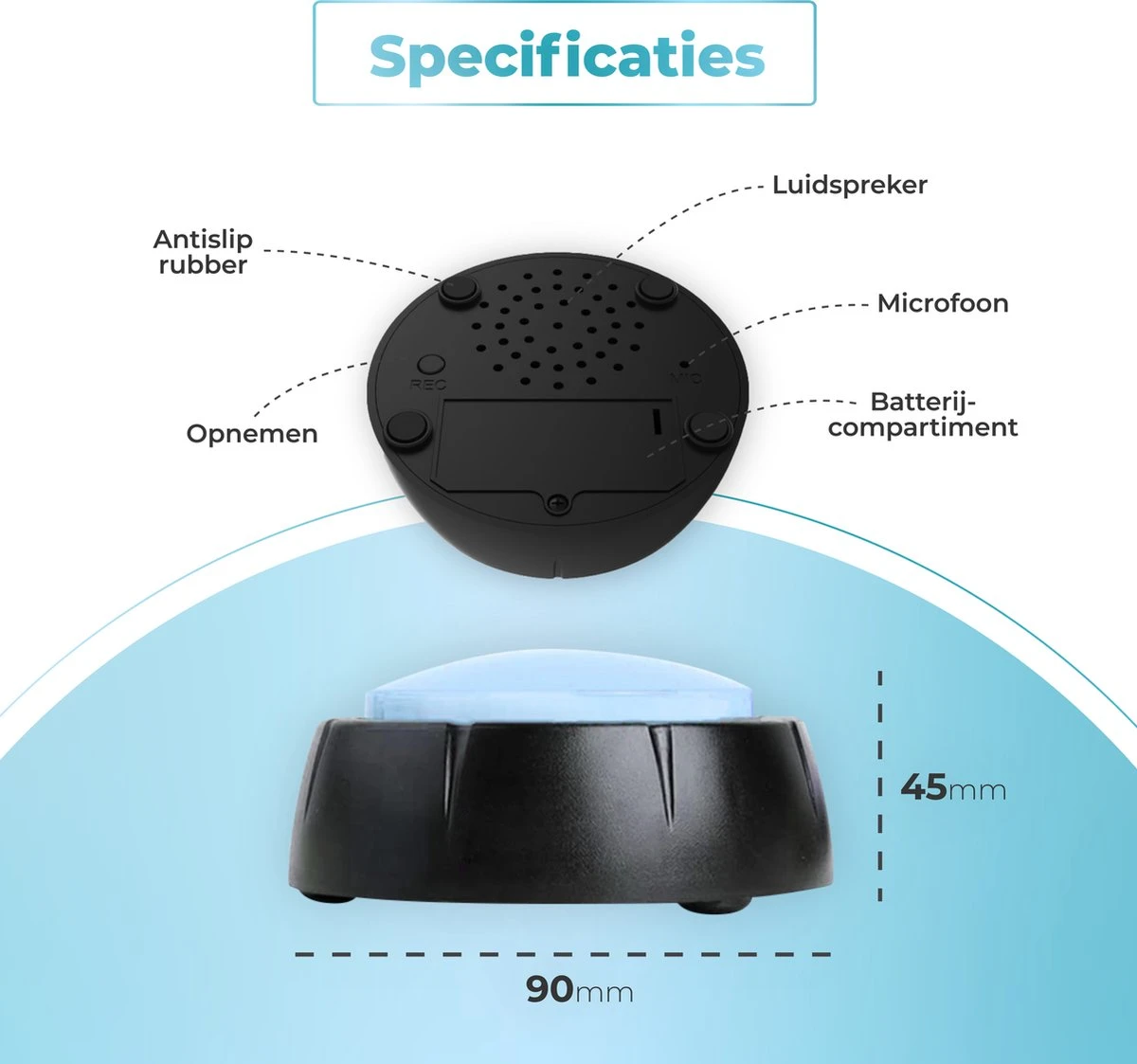 KENN® Hondenpraatknoppen - 6 Stuks - Inclusief Speelmatten - Dog Buttons - Hondenspeelgoed - Opneembare Praatknoppen - Hondentraining - Interactief Hondenspeelgoed 6 KENN® Hondenpraatknoppen - 6 Stuks - Inclusief Speelmatten - Dog Buttons - Hondenspeelgoed - Opneembare Praatknoppen - Hondentraining - Interactief Hondenspeelgoed - Afbeelding 4