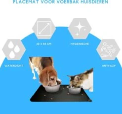 Winkrs - Placemat Voor Voerbak Van Hond Of Kat Huisdieren - Zwart Siliconen Waterdicht -Hondenbenodigdheden 1200x1124 16