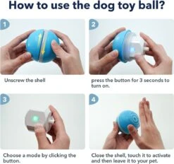 Cheerble Wicked Ball W1| Blauw| Zelf Rollende Bal Voor Honden | 3 Automatische Speelmodi | Interactief En Intelligentie Hondenspeelgoed | Hondenspeeltje| USB Oplaadbaar -Hondenbenodigdheden 1200x1125 7