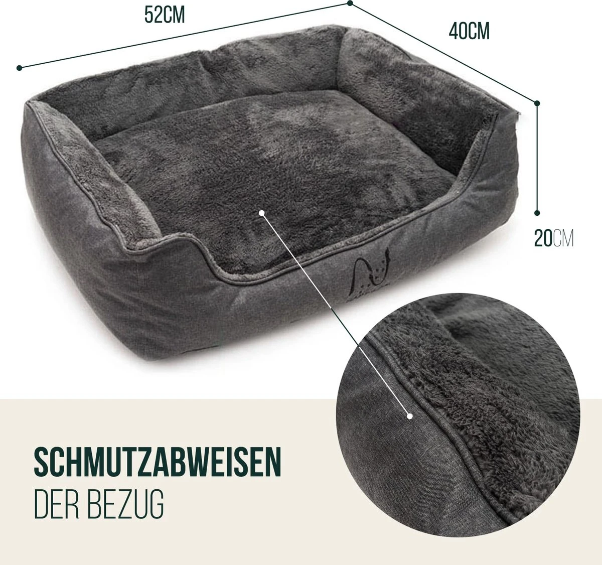 Happilax Wasbaar Hondenbed Met Omkeerbaar Kussen, Hondenmand Voor Kleine Honden, S - Grijs, Puppies Of Katten 7 Happilax Wasbaar Hondenbed Met Omkeerbaar Kussen, Hondenmand Voor Kleine Honden, S - Grijs, Puppies Of Katten - Afbeelding 5