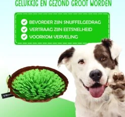VEDIC® - XL Snuffelmat Groen/Bruin - Hondenspeelgoed- Antischrok - 45 CM - Hondenspeelgoed - Honden En Katten - Intelligentie - Slow Feeder - Voerbak -Hondenbenodigdheden 1200x1134 9