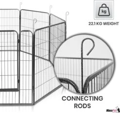 MaxxPet Puppyren - Hondenbench - Hondenren- Puppyren Met 8 Kennelpanelen - Staal -80 X 100 Cm Ø 210 Cm -Hondenbenodigdheden 1200x1138 1