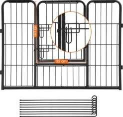 Transformeerbare Hondenren - Dieromheining Van 60 Cm Hoog En 210 Cm Diagonaal - Zwart 16 Transformeerbare Hondenren - Dieromheining Van 60 Cm Hoog En 210 Cm Diagonaal - Zwart -Hondenbenodigdheden 1200x1138