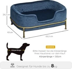 PawHut Hondenbank Met Rugleuning Huisdierenbank Met Metalen Poten Hondenbed Kattenbank D04-157 -Hondenbenodigdheden 1200x1138 3