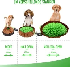 VEDIC® - XL Snuffelmat Groen/Bruin - Hondenspeelgoed- Antischrok - 45 CM - Hondenspeelgoed - Honden En Katten - Intelligentie - Slow Feeder - Voerbak -Hondenbenodigdheden 1200x1140 14